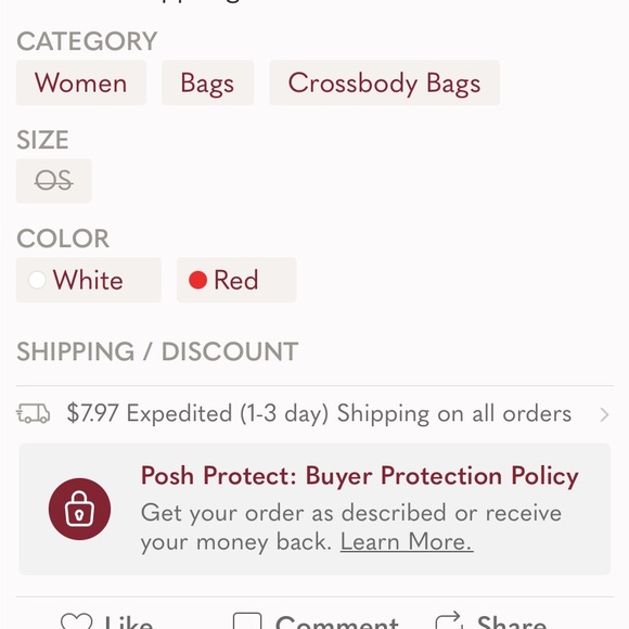 Orlando canvas cross body white bag with Orlando script in red double zipper - Picture 9 of 9